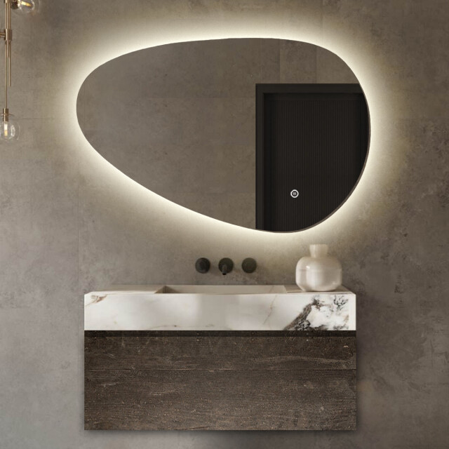 Vtw Living Badkamerspiegel asymmetrisch spiegel asymmetrisch led verlichting anti 3057043 large