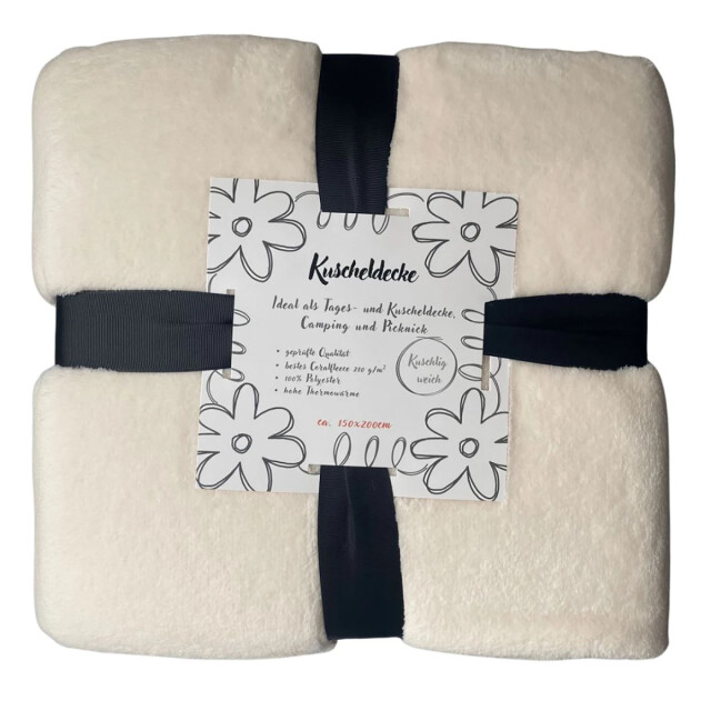 Hanse® Zachte grote fleece plaid 280 grams 150x200 cm creme 3048943 large