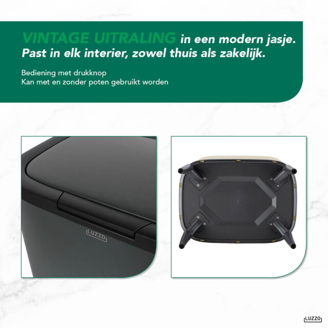 Luzzo ® new york push prullenbak afvalscheiding 2 vakken - 3047825 large