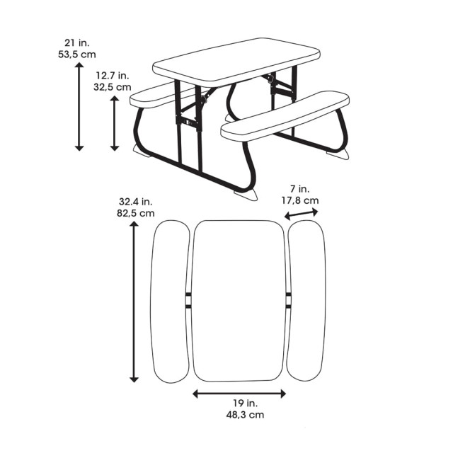 Lifetime Kindertafel opvouwbaar picknickset - 3049063 large