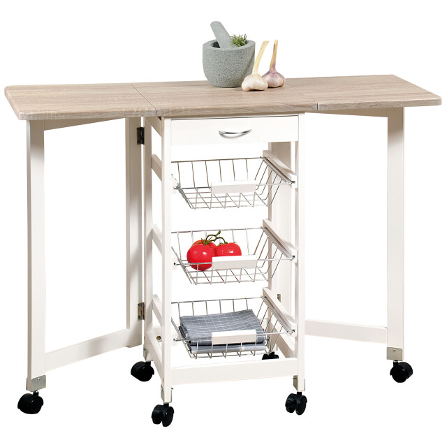 Kesper Keukentrolley op wielen met uitbreidbare bladen 97x37x76 cm 3047664 large