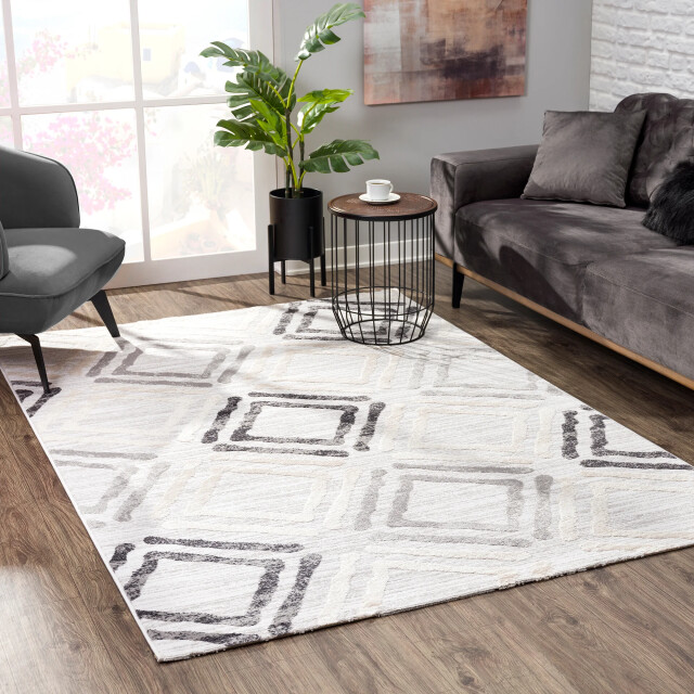 Muratap Evra burano modern vloerkleed laagpolig tapijt creme- 160x220 cm 3046223 large