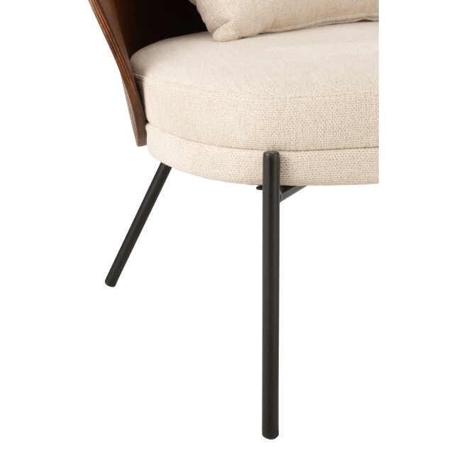 J-Line loungestoel multiplex/metaal /beige 77.4x71.8x81.8cm 3002357 large