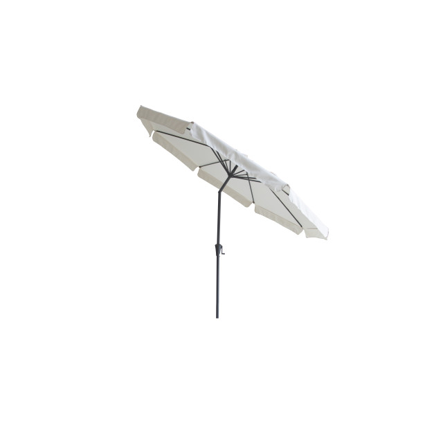 4gardenz ® parasol rond 300 cm met volant kantelbaar creme 3049026 large