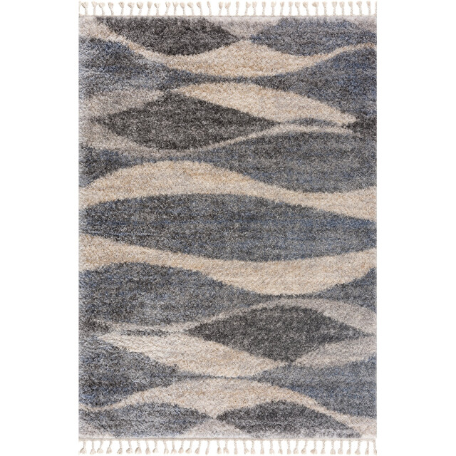 Muratap Versay hoogpolig vloerkleed golvend design /beige franjes- 200x290 cm 3046043 large