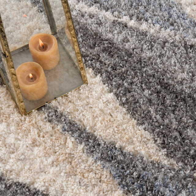 Muratap Versay hoogpolig vloerkleed golvend design /beige franjes- 200x290 cm 3046043 large