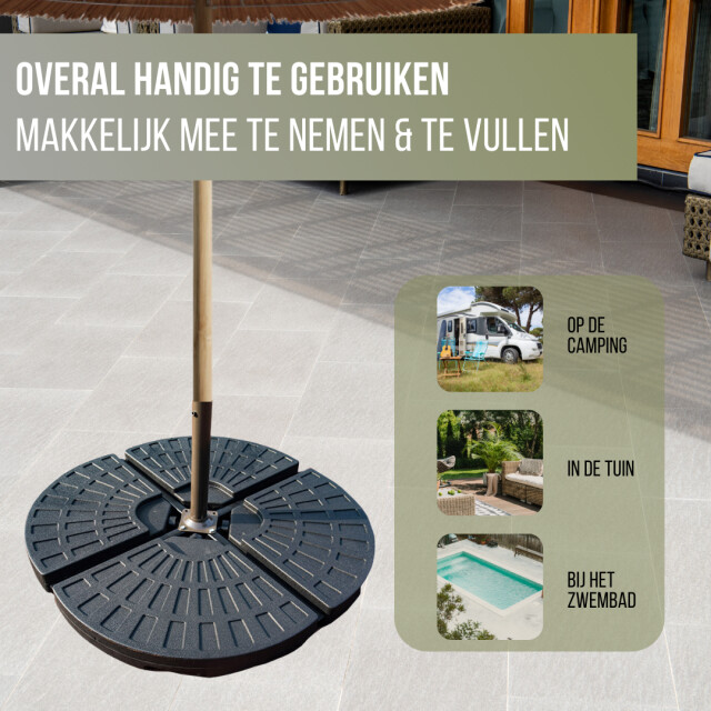 4gardenz ® 60 kg verzwaringsset parasolvoet voor zweefparasols vulbaar met 3049005 large