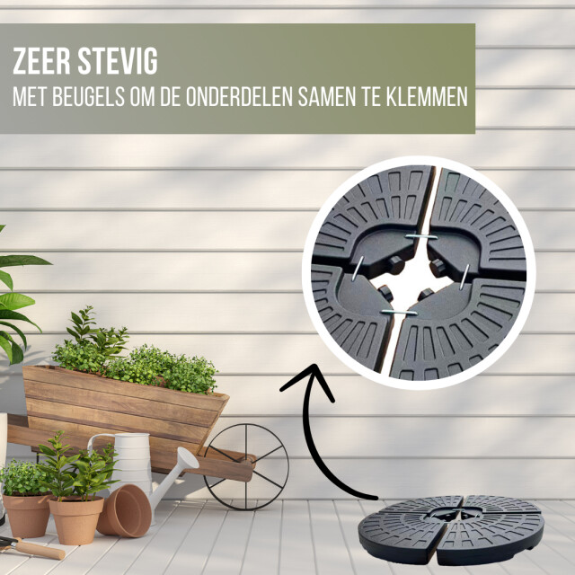 4gardenz ® 60 kg verzwaringsset parasolvoet voor zweefparasols vulbaar met 3049005 large