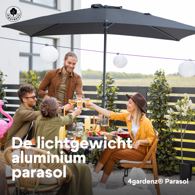 4gardenz ® parasol rechthoek 150x250cm kantelbaar balkonparasol 3049024 large