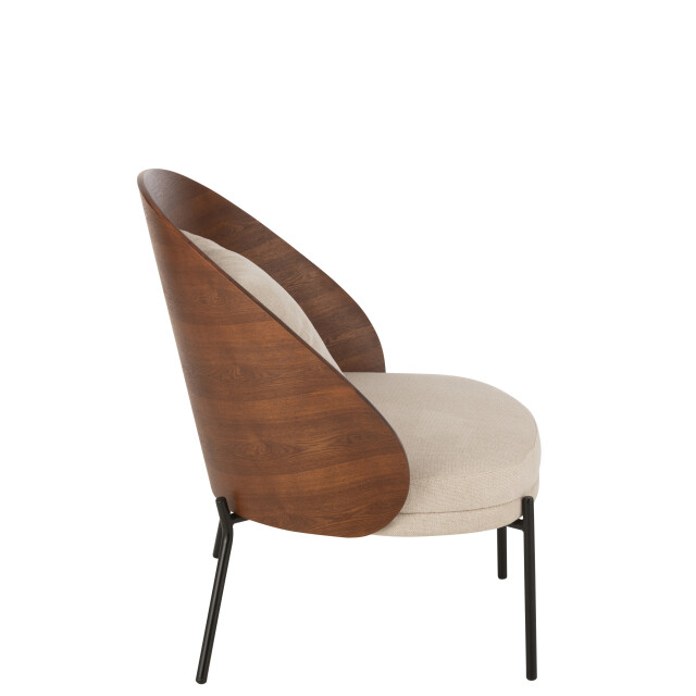 J-Line loungestoel multiplex/metaal /beige 77.4x71.8x81.8cm 3002357 large