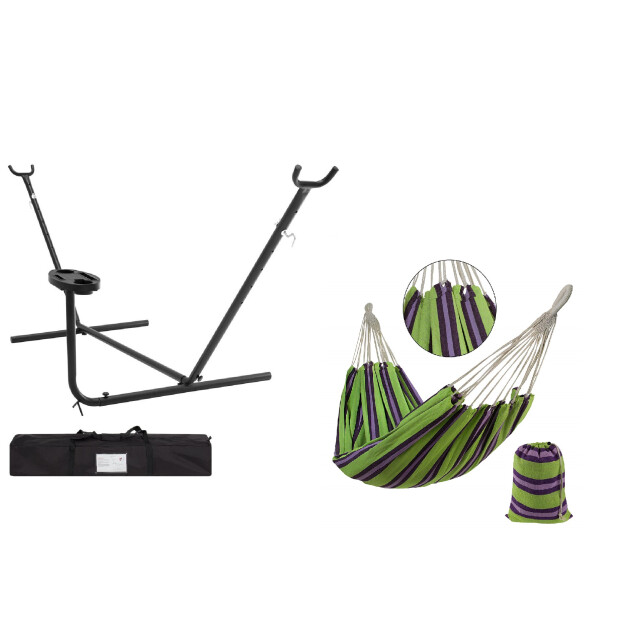 4gardenz ® hangmatstandaard met tafel met hangmat 3048926 large
