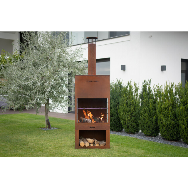 Westmann Barbecue en open haard roest 41x70x229 cm wmlg610-b 3057065 large