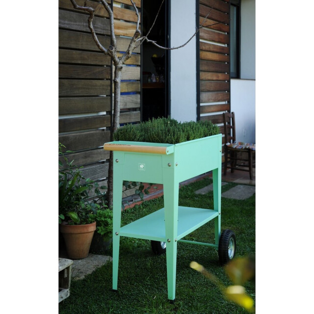Herstera Garden Hoge plantenbak barcelona verrijdbaar- 85x50x80cm munt 3047627 large