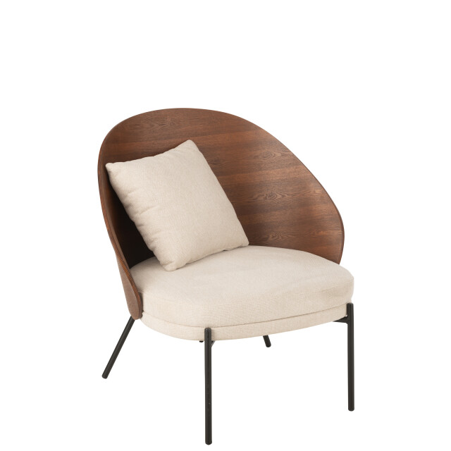 J-Line loungestoel multiplex/metaal /beige 77.4x71.8x81.8cm 3002357 large