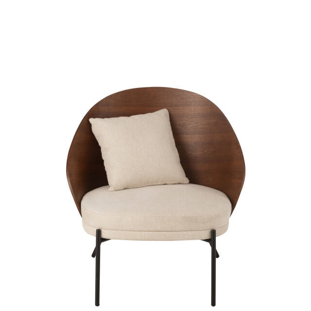 J-Line loungestoel multiplex/metaal /beige 77.4x71.8x81.8cm 3002357 large