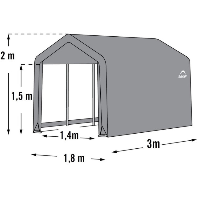 ShelterLogic ® gereedschapsschuur sl70396 opslagtent 300x180x200 cm 3048326 large