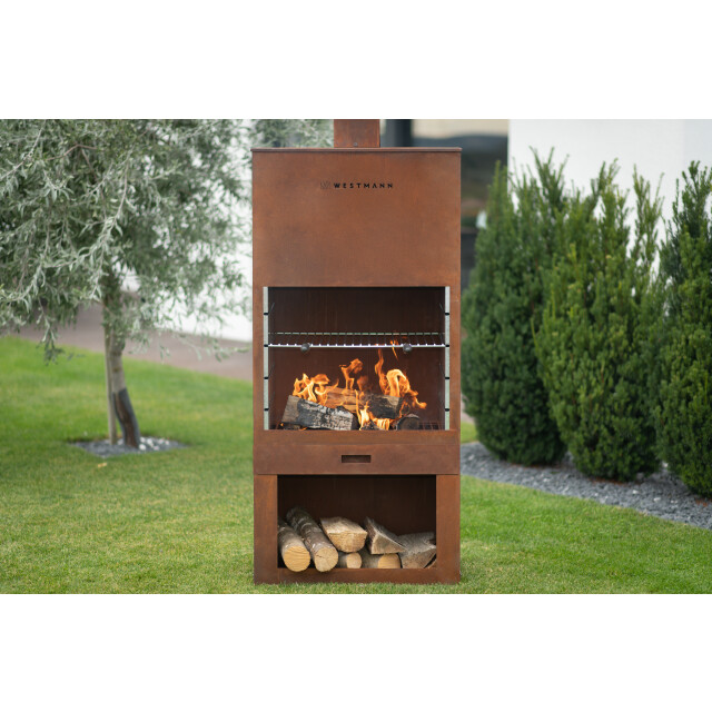 Westmann Barbecue en open haard roest 41x70x229 cm wmlg610-b 3057065 large
