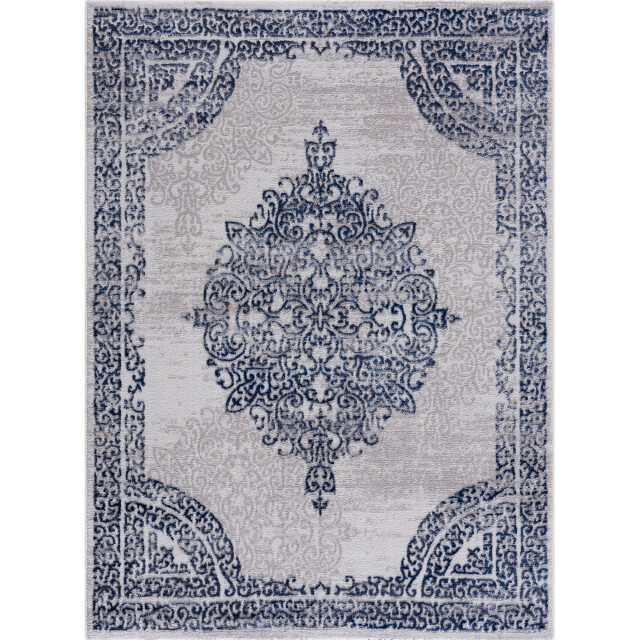 Muratap Evra vintage vloerkleed klassiek design laagpolig tapijt blauw- 3046243 large