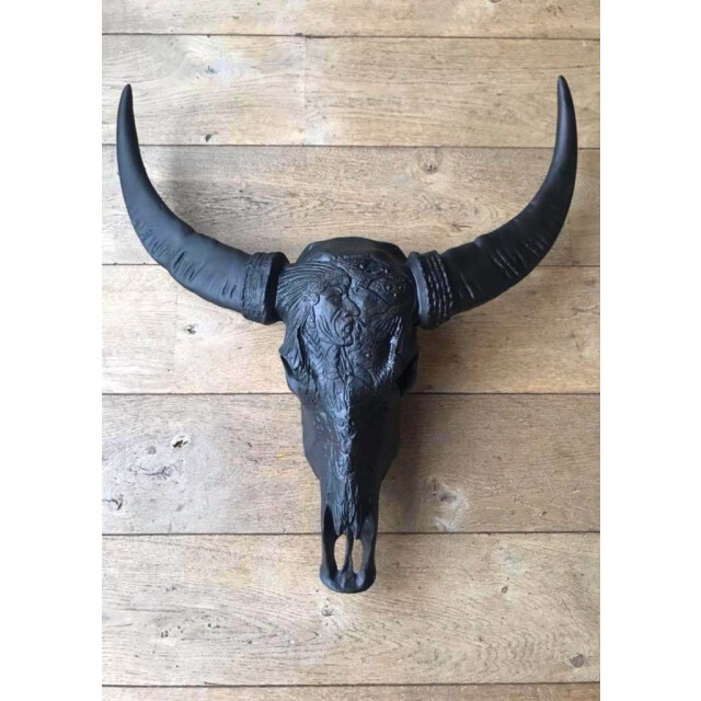 Vtw Living Buffel schedel skull bedrukt skull voor aan de muur dierenhoofd schedel 3058787 large
