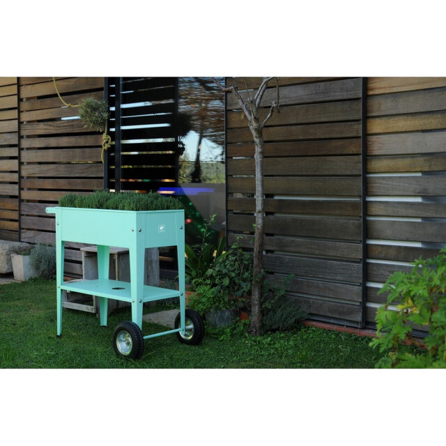 Herstera Garden Hoge plantenbak barcelona verrijdbaar- 85x50x80cm munt 3047627 large