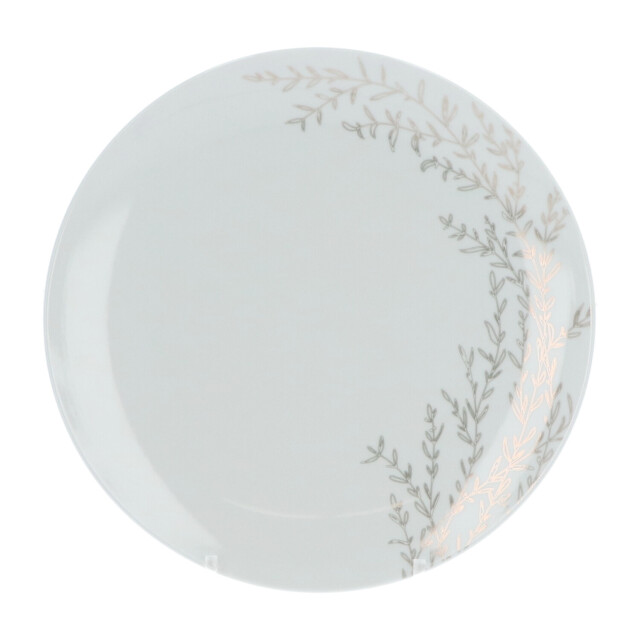 Secret de Gourmet 6 stuks porseleinen ontbijtborden rozenhout 21 cm wit/ 3048006 large