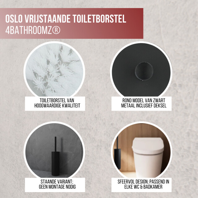 4bathroomz ® oslo vrijstaande toiletborstel serie oslo toiletborstel 3048747 large
