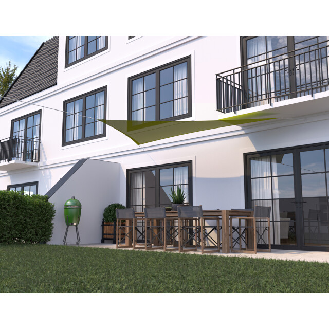 Hanse® Schaduwdoek driehoek waterdoorlatend 4x4x4 m zonnedoek lime 3048667 large