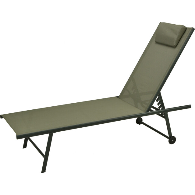 4goodz 2 stuks comfortabel verstelbaar ligbed met hoofdkussen olijf 3049007 large