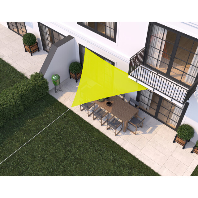 Hanse® Schaduwdoek driehoek waterdoorlatend 4x4x4 m zonnedoek lime 3048667 large