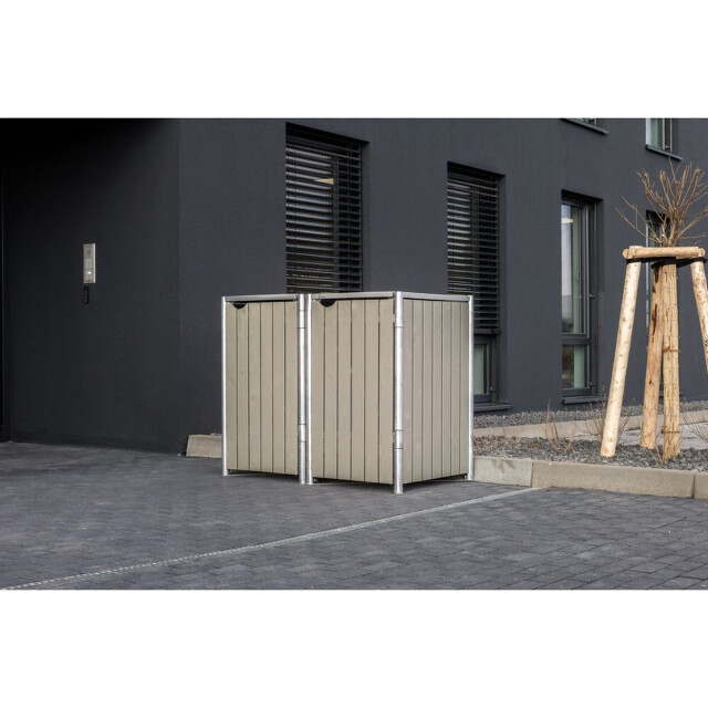 Hide ® containerombouw 2 afvalcontainers hd02406 kliko ombouw hout /staal 3047946 large