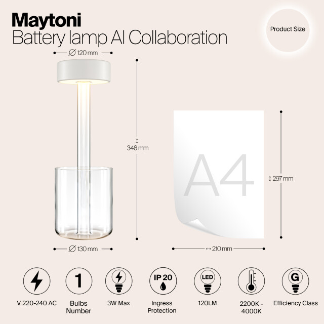 Maytoni batterijlamp ai collaboration - Ø12 3173392 large