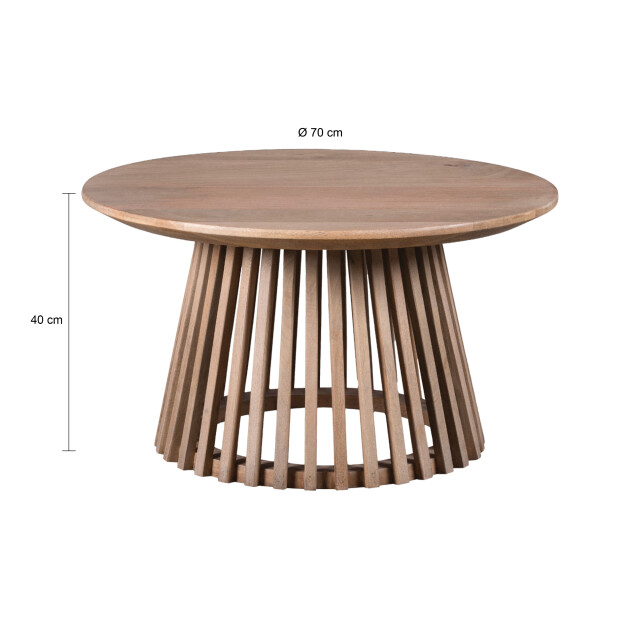 Lewis & Loft Salontafel lef mangohout rond naturel klein en groot set 3048069 large