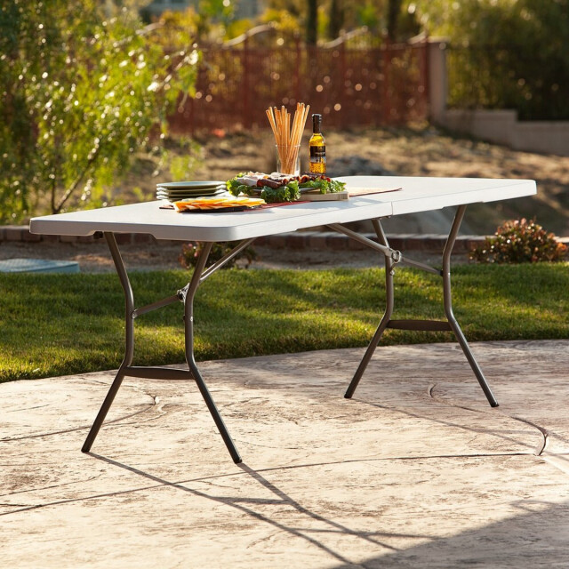 Lifetime Kunststof tafel opvouwbaar campingtafel - 182x76x74cm 3049068 large