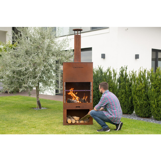 Westmann Barbecue en open haard roest 41x70x229 cm wmlg610-b 3057065 large