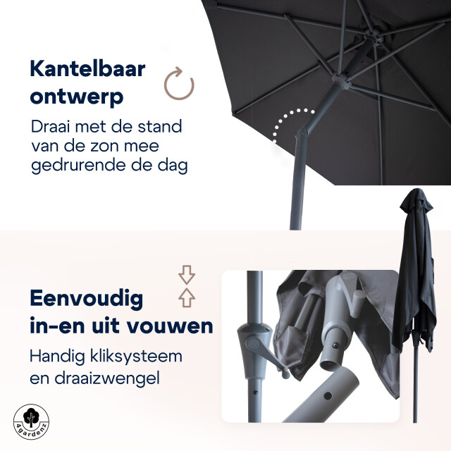 4gardenz ® parasol rechthoek 150x250cm kantelbaar balkonparasol 3049024 large