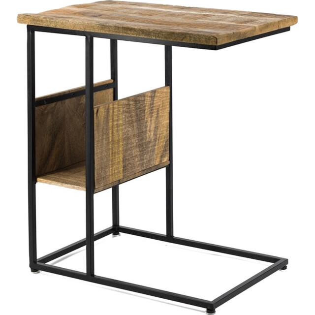 Vtw Living Bijzettafel met magazinehouder van mangohout bijzettafels laptoptafel - 3057045 large