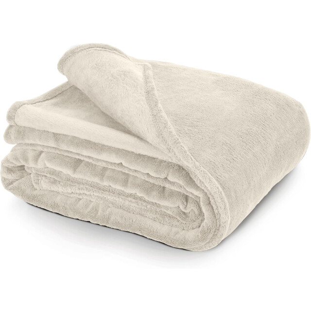 Hanse® Zachte grote fleece plaid 280 grams 150x200 cm creme 3048943 large