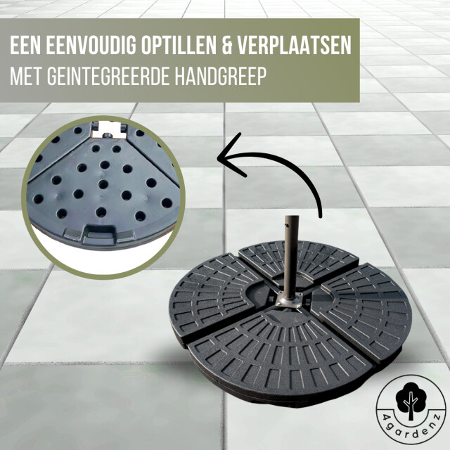 4gardenz ® 60 kg verzwaringsset parasolvoet voor zweefparasols vulbaar met 3049005 large