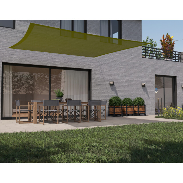 Hanse® Schaduwdoek vierkant waterdoorlatend 3x3 m zonnedoek lime 3048662 large