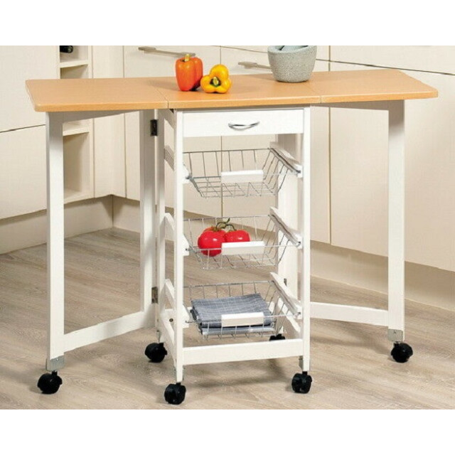 Kesper Keukentrolley op wielen met uitbreidbare bladen 97x37x76 cm 3047664 large
