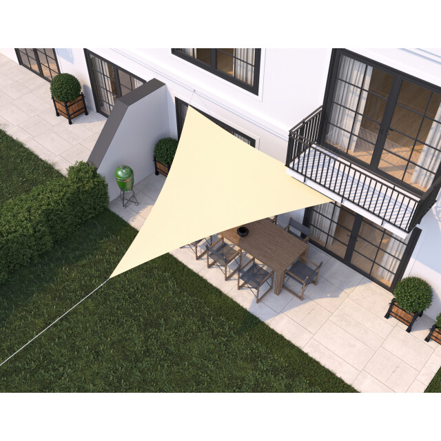 Hanse® Schaduwdoek driehoek gelijkbenig waterafstotend 3,5x3,5x4,95 m creme 3196357 large