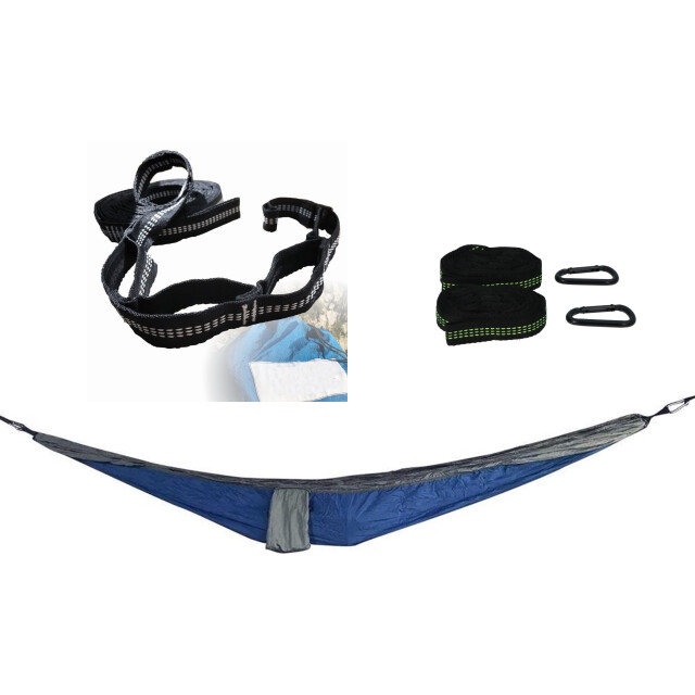 4gardenz ® hangmat vakantieset nylon hangmat +bevestingsset 3049022 large
