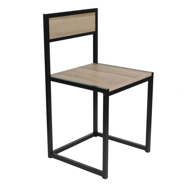 Home Deco Factory Eettafelset met 2 stoelen mdf en metaal met zwart 3048982 large