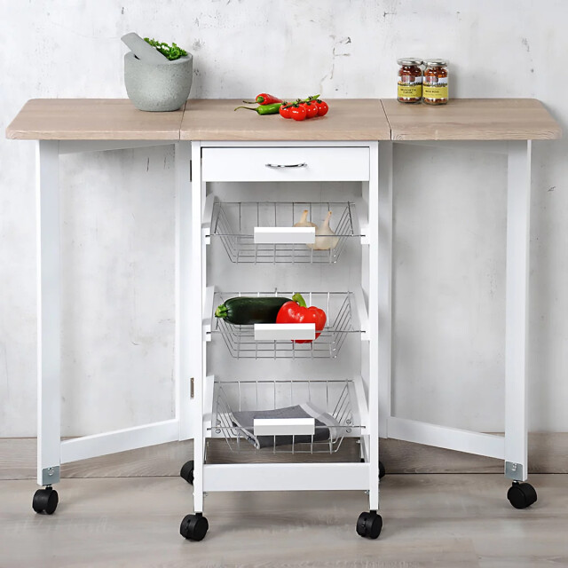 Kesper Keukentrolley op wielen met uitbreidbare bladen 97x37x76 cm 3047664 large