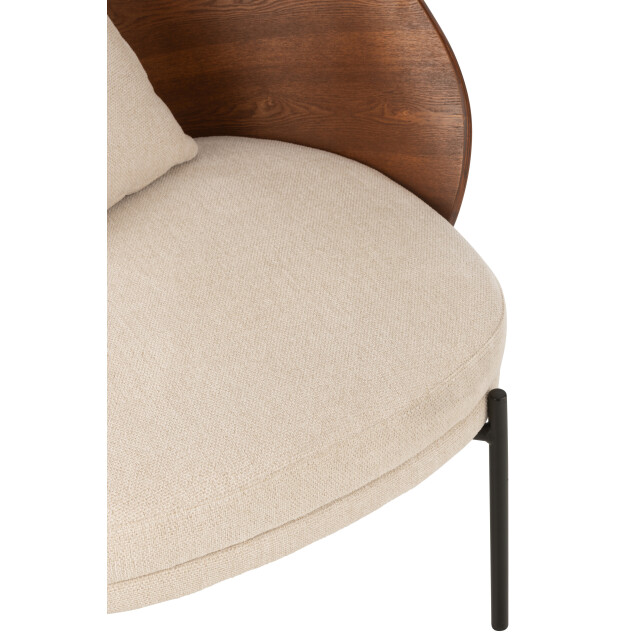 J-Line loungestoel multiplex/metaal /beige 77.4x71.8x81.8cm 3002357 large