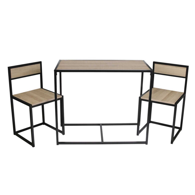 Home Deco Factory Eettafelset met 2 stoelen mdf en metaal met zwart 3048982 large