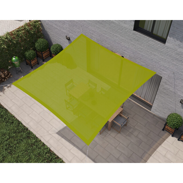 Hanse® Schaduwdoek vierkant waterdoorlatend 3x3 m zonnedoek lime 3048662 large