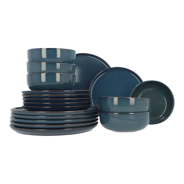 Maitre Chef Serviesset 6 persoons nordic eden blue keramiek 18-delig - 3047583 large