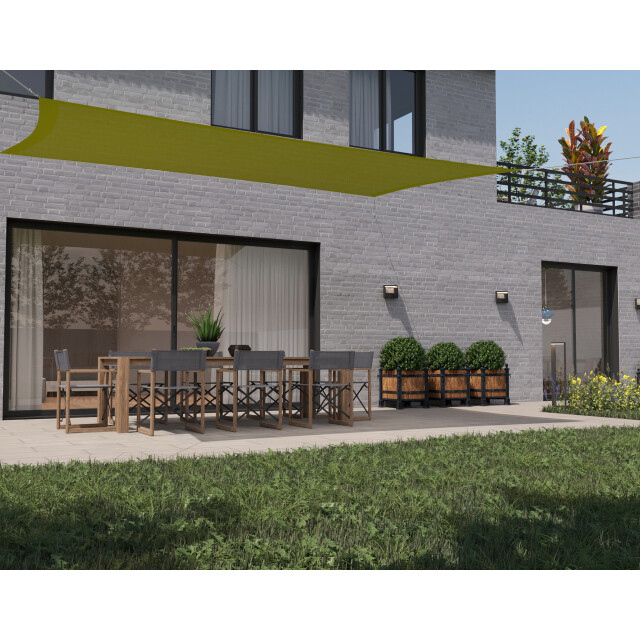 Hanse® Schaduwdoek rechthoek waterdoorlatend 4x5 m zonnedoek lime 3048617 large