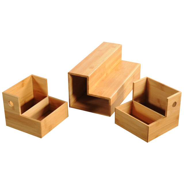 Kesper Keukenrek 2 uitschuifbare lades bamboe 34x15x18 cm - 3048863 large